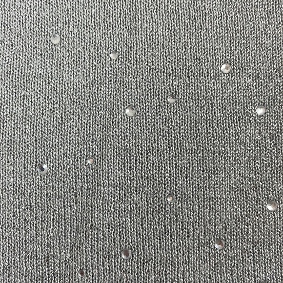 Holiday Shimmer Silver Metallic Sparkle Sweater - Picture 6 of 7